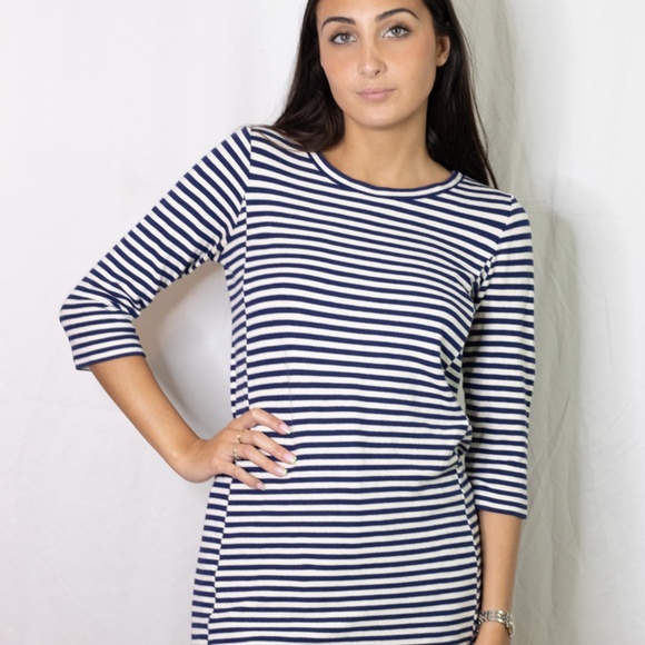 Madewell Dresses & Skirts - Madewell Nautical Striped 3/4 Sleeve Mini Dress